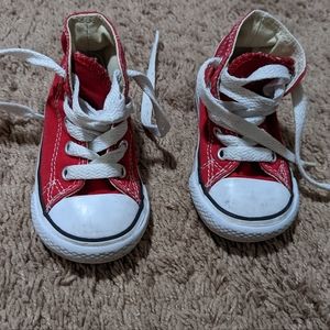CONVERSE All Star Sneakers High Top Red Lace Up Toddler 4 Gender Neutral
